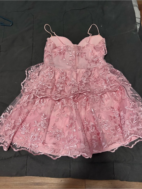 Windsor Dresses & Skirts - Windsor Pink Floral Lace Prom Dress with Spaghetti Straps